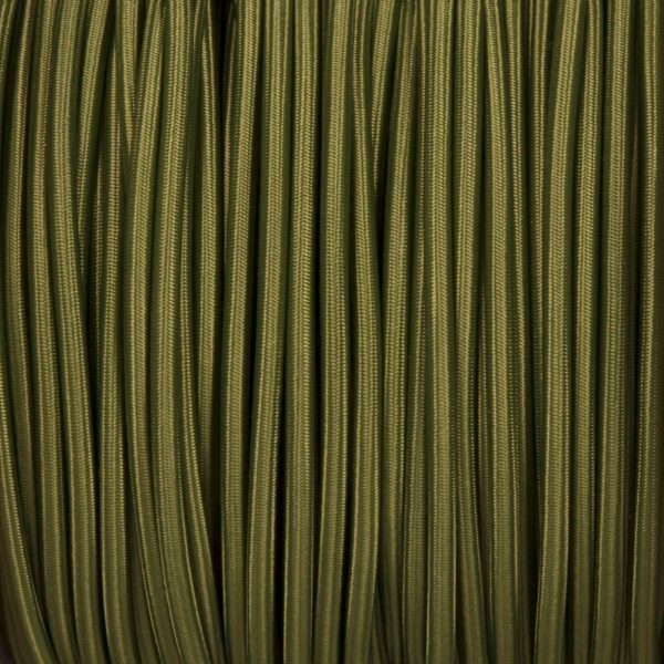 DC VOLTAGE Vintage Army Green Fabric 2 Core Round Italian Braided Cable 0.75mm