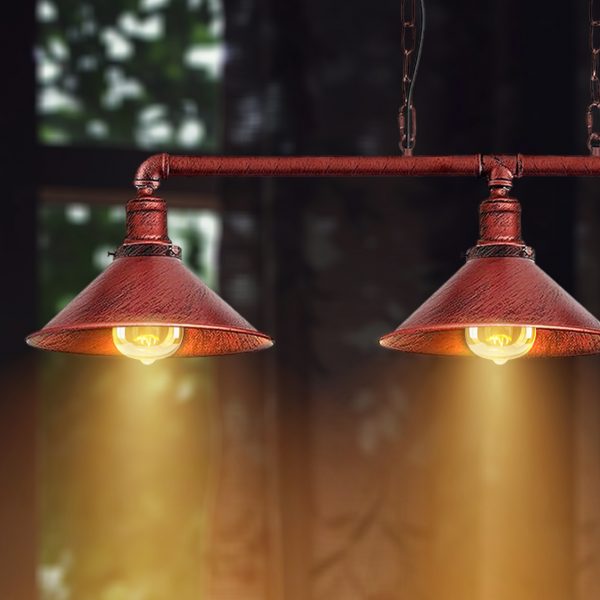 Industrial Retro Metal Suspended Shade Pipe Pendant Light~2408