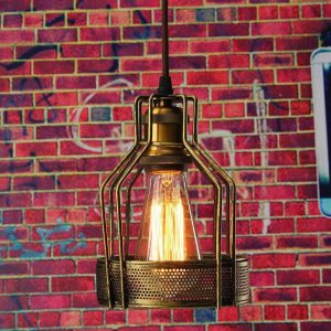 Modern Vintage Wire Frame Bird Cage Pendant Light ~3192