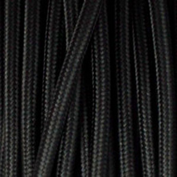 DC VOLTAGE 2 Core Round Vintage Fabric Light Cable Black