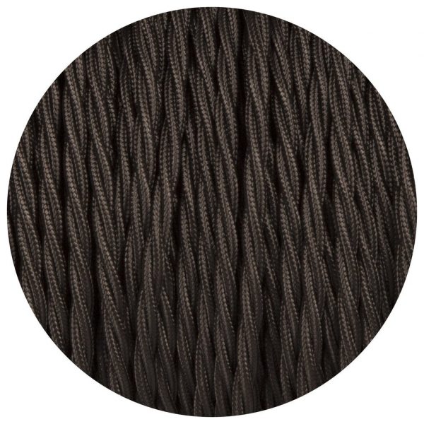 2 Core Twisted Electric Cable covered Black color fabric 0.75mm