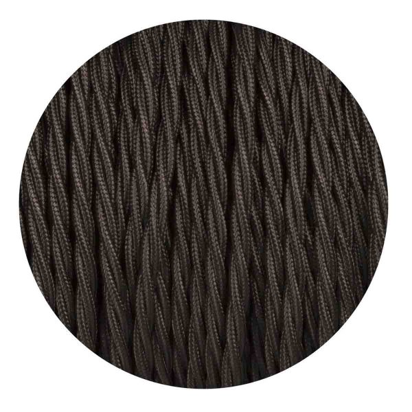 2 Core Twisted Electric Cable covered Black color fabric 0.75mm