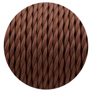 Dark Brown 3 Core Twisted Electric Cable covered color fabric 0.75mm