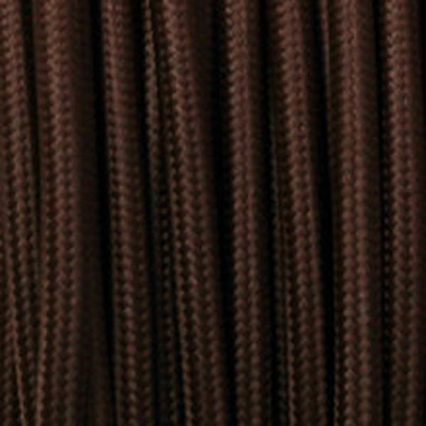 3 core Round Vintage Braided Fabric Dark Brown Cable Flex 0.75mm