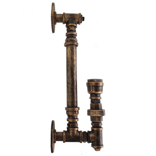 Brushed Copper Steel Pipe Wall Vintage Industrial Retro Style Lamp Light
