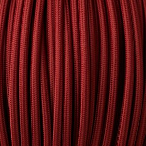 DC VOLTAGE 10m 2 Core Round Vintage Braided Fabric Burgundy Cable Flex 0.75mm