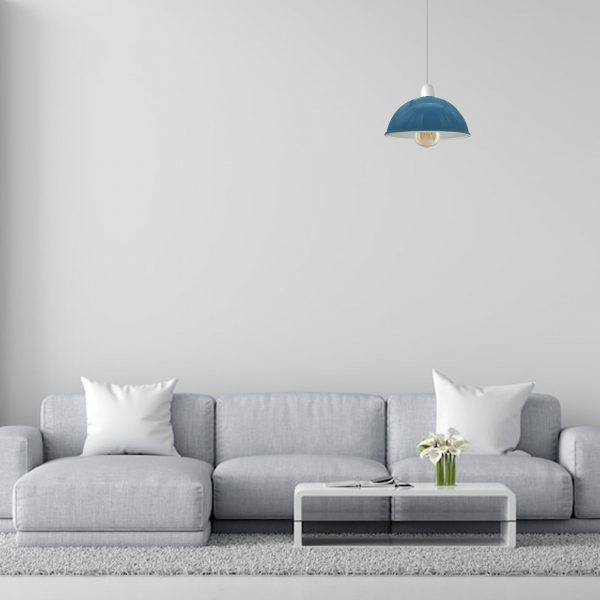 ClaynblueAP2.jpg Modern Ceiling Light Shade Metal Dome