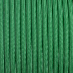 DC VOLTAGE 10m Green Round Fabric Flex 2 Core Braided Cloth Cable Lighting Wire~4713