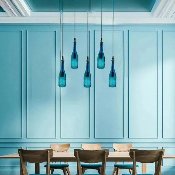 Classic Cluster Pendant Light with Wine Bottle Glass Shades