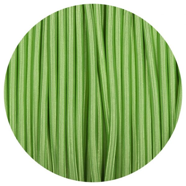 10m Light Green 2 Core Round Fabric Flex Braided Cloth Cable Lighting Wire