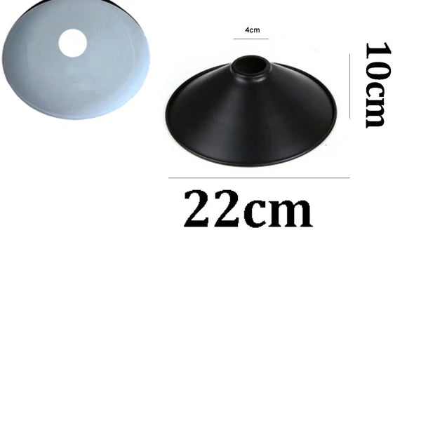 Painted Vintage 22 x 10cm Cone Light Shades Metal Easy Fit Ceiling Pendant Hanging Wall Lampshade
