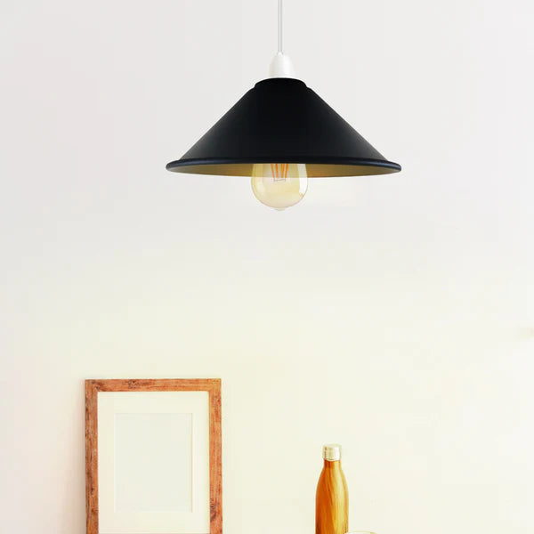 Painted Vintage 22 x 10cm Cone Light Shades Metal Easy Fit Ceiling Pendant Hanging Wall Lampshade