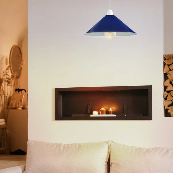 Painted Vintage 22 x 10cm Cone Light Shades Metal Easy Fit Ceiling Pendant Hanging Wall Lampshade
