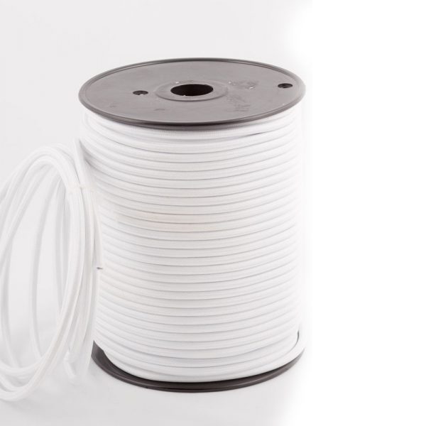 3-Core 0.75mm Round Vintage Braided Cable White