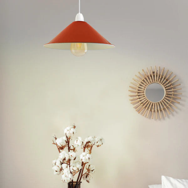 Painted Vintage 22 x 10cm Cone Light Shades Metal Easy Fit Ceiling Pendant Hanging Wall Lampshade