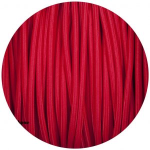 2 core Round Vintage Braided Fabric Red coloured Cable Flex 0.75mm