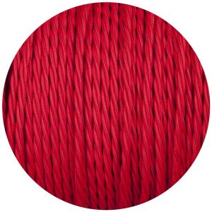 2 Core Twisted Red Vintage Electric fabric Cable Flex 0.75mm