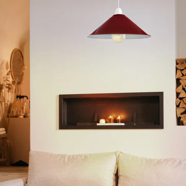 Painted Vintage 22 x 10cm Cone Light Shades Metal Easy Fit Ceiling Pendant Hanging Wall Lampshade