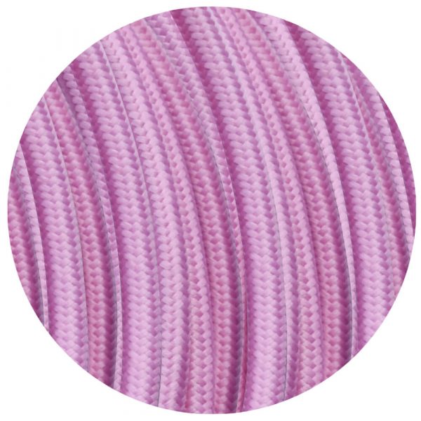DC VOLTAGE 2 core Round Colour braided lighting Fabric Baby Pink Cable