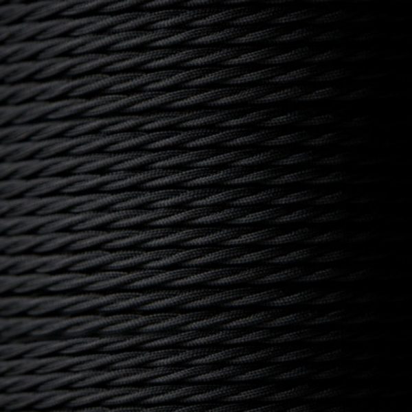 2 Core Twisted Electric Cable covered Black color fabric 0.75mm