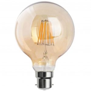 Vintage LED Filament Bulb Bayonet G95 B22 8W Dimmable LED Globe Bulb ~3085