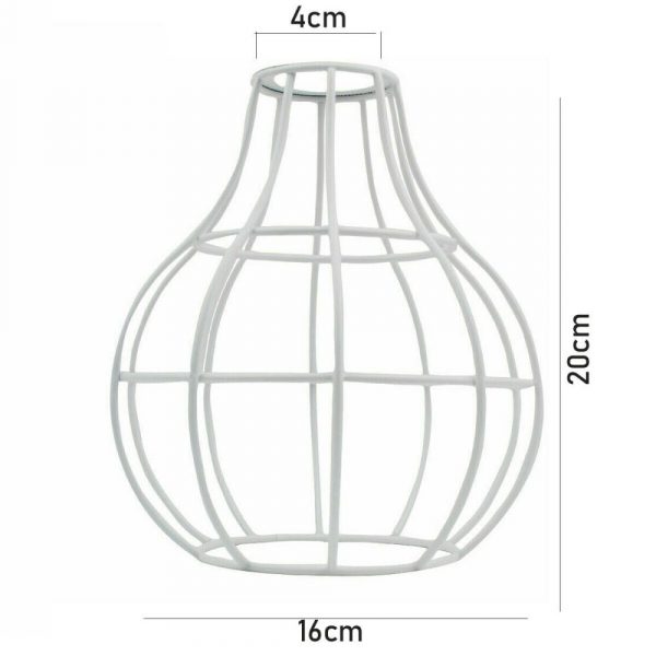 Retro Vase  Cage Shape White Industrial Light Shade