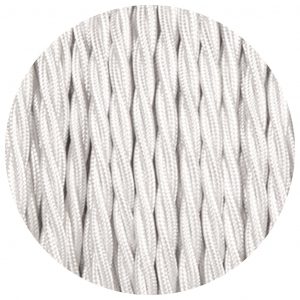 3-Core 0.75mm Twisted Vintage Braided Cable White