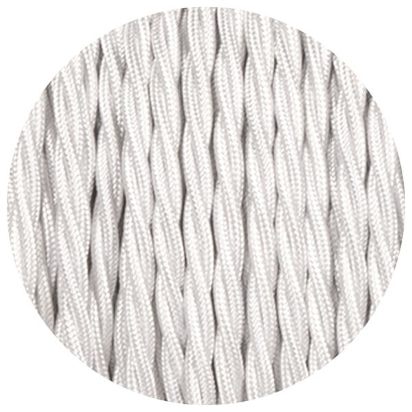 3-Core 0.75mm Twisted Vintage Braided Cable White