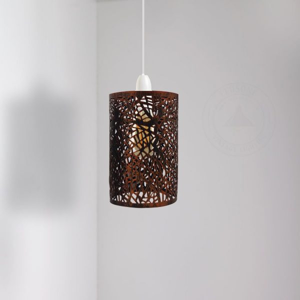 Easy Fit Decorative Metal Shade on Hanging Light Fixture~2429