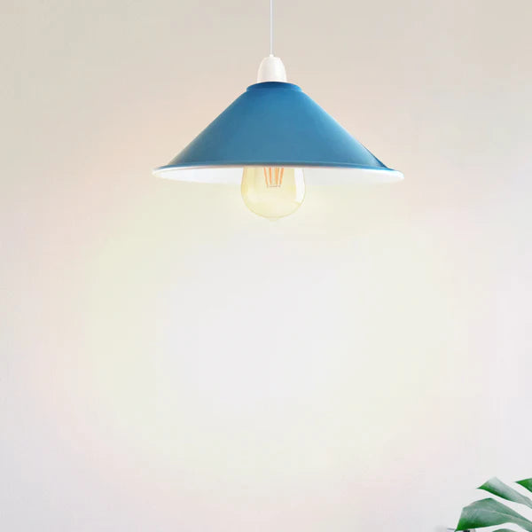 Painted Vintage 22 x 10cm Cone Light Shades Metal Easy Fit Ceiling Pendant Hanging Wall Lampshade