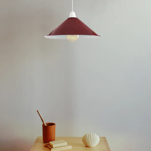 Painted Vintage 22 x 10cm Cone Light Shades Metal Easy Fit Ceiling Pendant Hanging Wall Lampshade