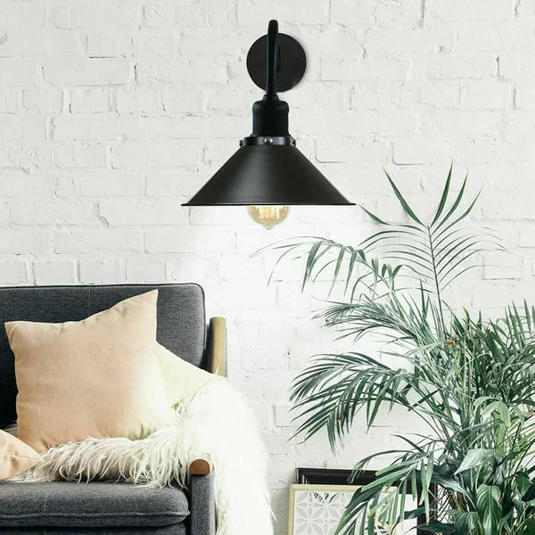 Swan Neck Wall Lights Indoor Metal Cone Shade ~3695