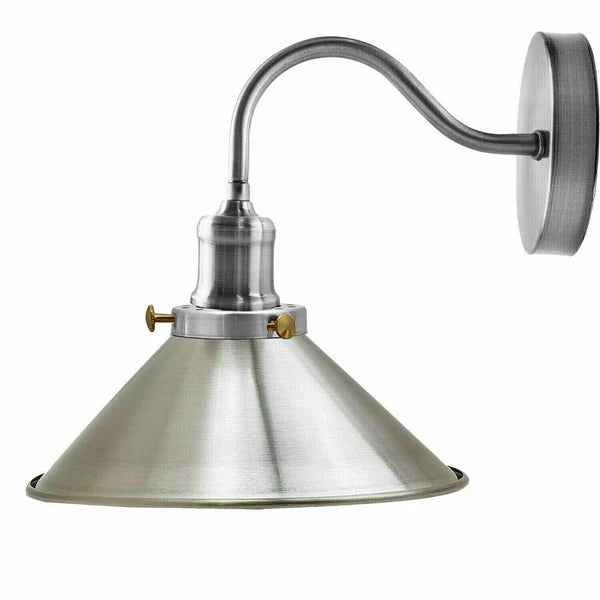 Swan Neck Wall Lights Indoor Metal Cone Shade ~3695