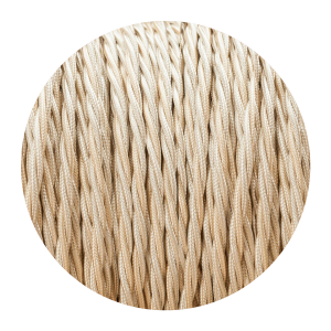 10m Vintage Twisted Gold Electric Fabric Cable Flex 0.75mm 2 Core