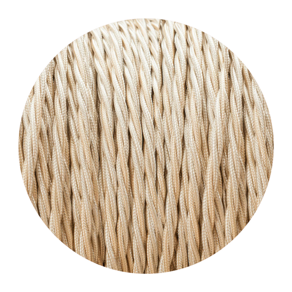 10m Vintage Twisted Gold Electric Fabric Cable Flex 0.75mm 2 Core
