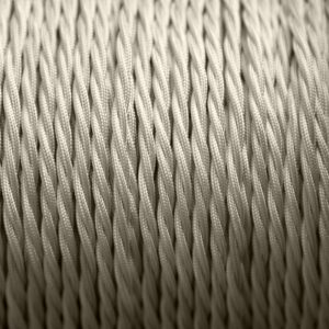 2-Core 0.75mm Twisted Fabric Electrical Cable Cream