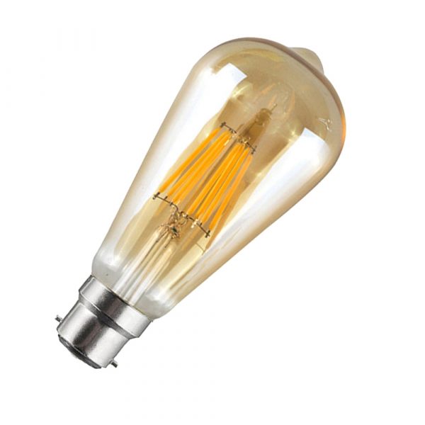 Vintage LED Filament Bulb ST64 Bayonet 8W Dimmable B22 Light Bulb ~3208