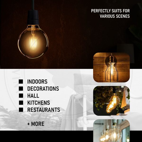 Vintage LED Filament Bulb Bayonet G95 B22 8W Dimmable LED Globe Bulb ~3085