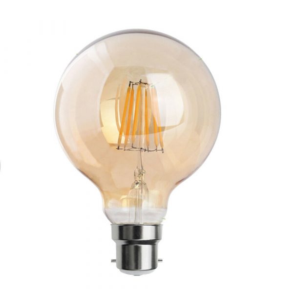 Vintage LED Filament Bulb Bayonet G95 B22 8W Dimmable LED Globe Bulb ~3085