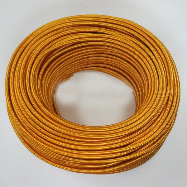 3 Core 0.75mm Round Vintage Lighting Cable Gold