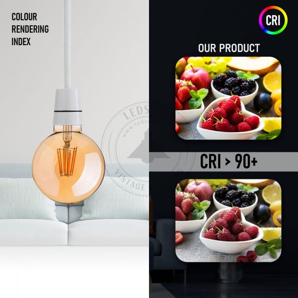 Vintage LED Filament Bulb Bayonet G95 B22 8W Dimmable LED Globe Bulb ~3085