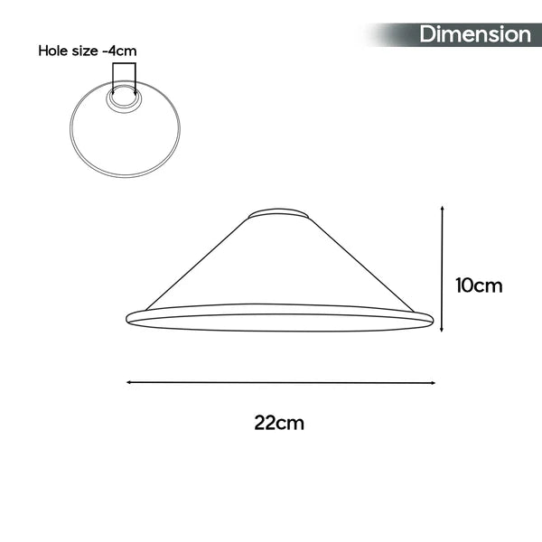 Painted Vintage 22 x 10cm Cone Light Shades Metal Easy Fit Ceiling Pendant Hanging Wall Lampshade