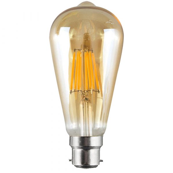 Vintage LED Filament Bulb ST64 Bayonet 8W Dimmable B22 Light Bulb ~3208