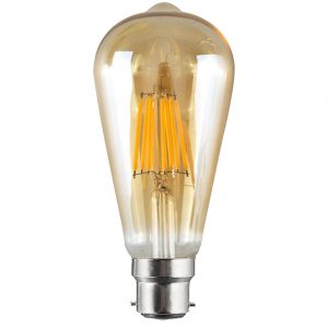 Vintage LED Filament Bulb ST64 Bayonet 8W Dimmable B22 Light Bulb ~3208