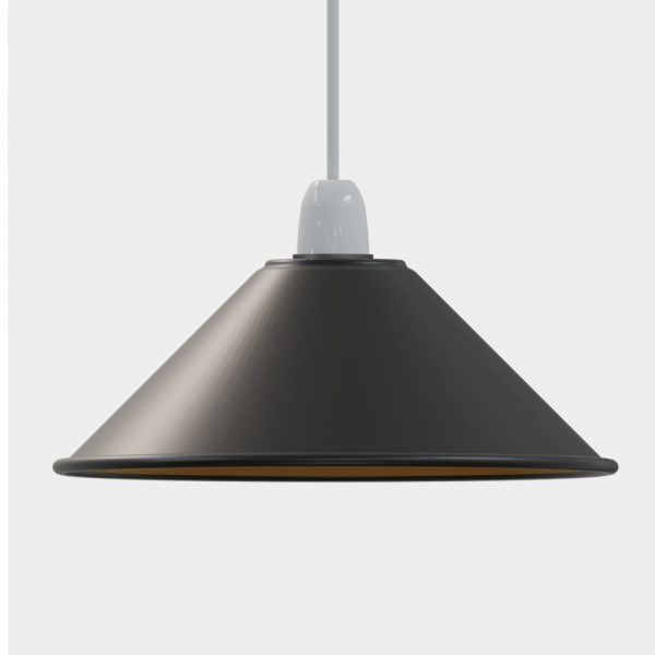 Painted Vintage 22 x 10cm Cone Light Shades Metal Easy Fit Ceiling Pendant Hanging Wall Lampshade