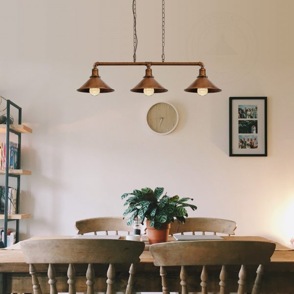 Industrial Retro Metal Suspended Shade Pipe Pendant Light~2408