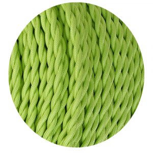 2 Core Twisted Electric Cable Light Green color fabric 0.75mm
