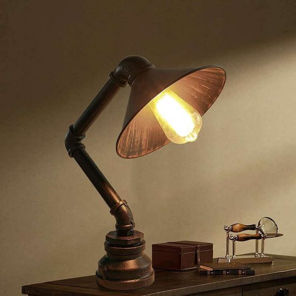 Vintage Industrial Rustic Retro Style Table Lamps Pipe Light Steampunk Desk ~ 3362