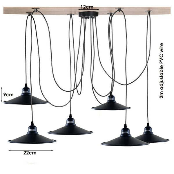 DC VOLTAGE Retro 5-Arm Pendant Light | Industrial | Vintage | Adjustable