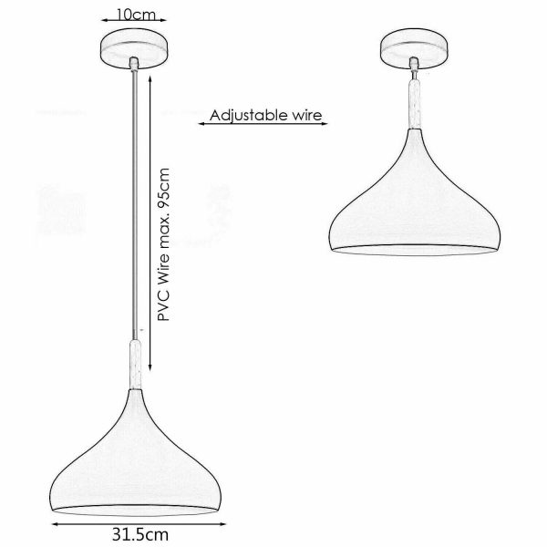 Ceiling Pendant Light Metal Colour Shade Hanging Lamps~5305